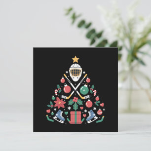 Weihnachts-Eishockey Lover Tree Sportteam Feiertagskarte