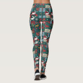Weihnachts-Elch-Blumen-Patchwork Leggings (Rückseite)