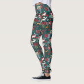 Weihnachts-Elch-Blumen-Patchwork Leggings (Links)