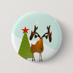 Weihnachts-Elch Button