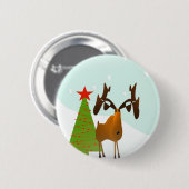 Weihnachts-Elch Button (Vorne & Hinten)