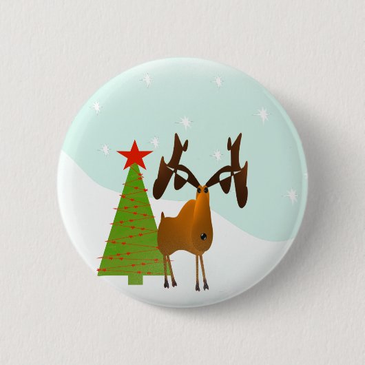 Weihnachts-Elch Button (Vorderseite)