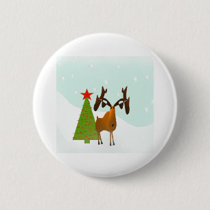 Weihnachts-Elch Button