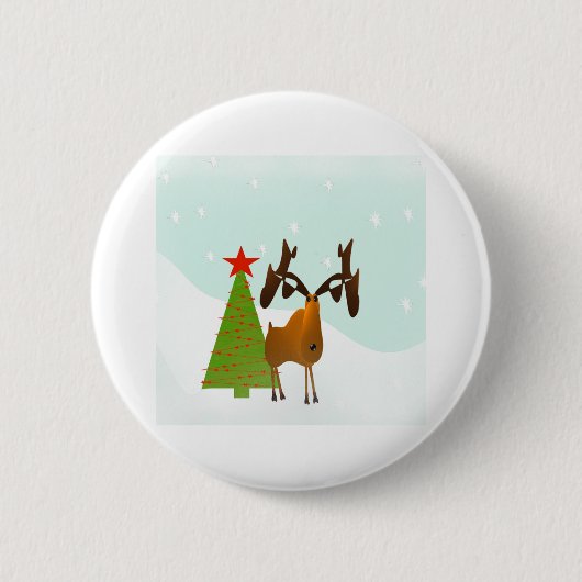 Weihnachts-Elch Button (Vorderseite)