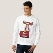 Weihnachts-Elch-Cartoon-Sweatshirt Sweatshirt (Vorne ganz)