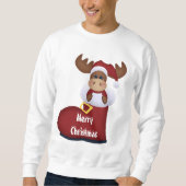 Weihnachts-Elch-Cartoon-Sweatshirt Sweatshirt (Vorderseite)