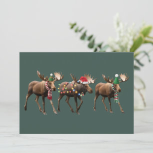 Weihnachts-Elch-Fan-Rentier-Weihnachtsbeleuchtung- Feiertagskarte