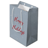Weihnachts-Elch mit festlichen Lichtern Mittlere Geschenktüte (Rückseite Schrägansicht)