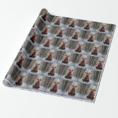 Weihnachts-Elch mit Schal und Lichtern Geschenkpapier (Ungerollt)