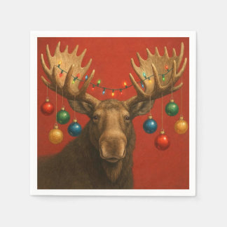 Weihnachts-Elch-Servietten. Serviette