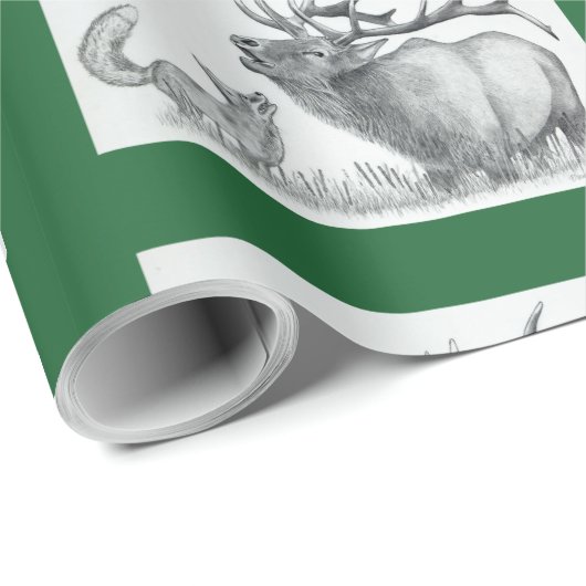 Weihnachts-Elch und Fox Geschenkpapier (Rolleneckpunkt)