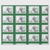 Weihnachts-Elch und Fox Geschenkpapier (Flach)