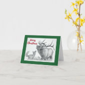 Weihnachts-Elch und Fox Karte (Gelbe Blume)