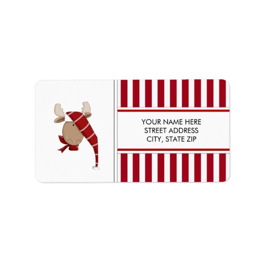 Weihnachts-Elche-Adresse Mailing-Labels Adressaufkleber (Vorne)