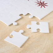 Weihnachts-Elche klassische rote Schneeflocken Puzzle (Seite)