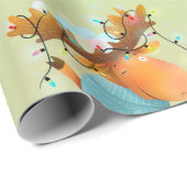 Weihnachts-Elche Lichter Sonniger Spaß Geschenkpapier (Rolleneckpunkt)