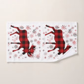Weihnachts Elche rote Pollen Schneeflocken Badhandtuch Set (Handtuch)