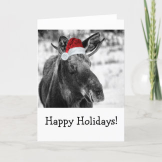 Weihnachts Elche Urlaubskarte. Feiertagskarte