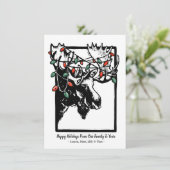 Weihnachts-Elche Weihnachtskarte Feiertagskarte (Stehend Vorderseite)