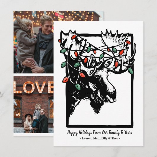 Weihnachts-Elche Weihnachtskarte Feiertagskarte (Vorne/Hinten)