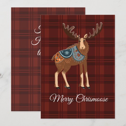 Weihnachts-Elchkarte Feiertagskarte (Vorne/Hinten)