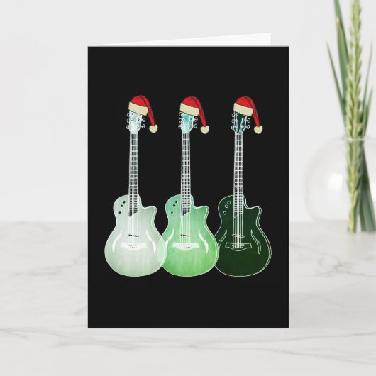 Weihnachts Electric Gitarre Santa Karte (Vorderseite)