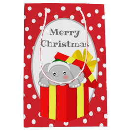 Weihnachts-Elefant hinzufügen Nachricht Party-Tasc Mittlere Geschenktüte