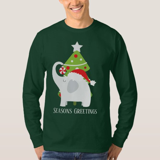 Weihnachts-Elefant hinzufügen T-Shirt (Vorderseite)