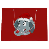 Weihnachts-Elefanten Cartoon große Geschenktasche Geschenktüte (Vorderseite)