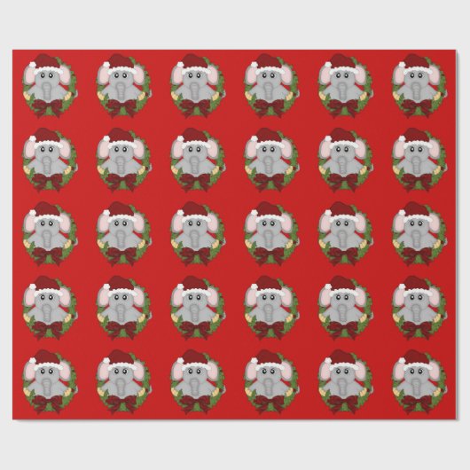 Weihnachts-Elefantenpapier Geschenkpapier (Flach)