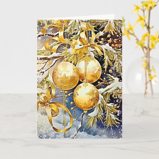 Weihnachts-Elegance Karte (Gelbe Blume)