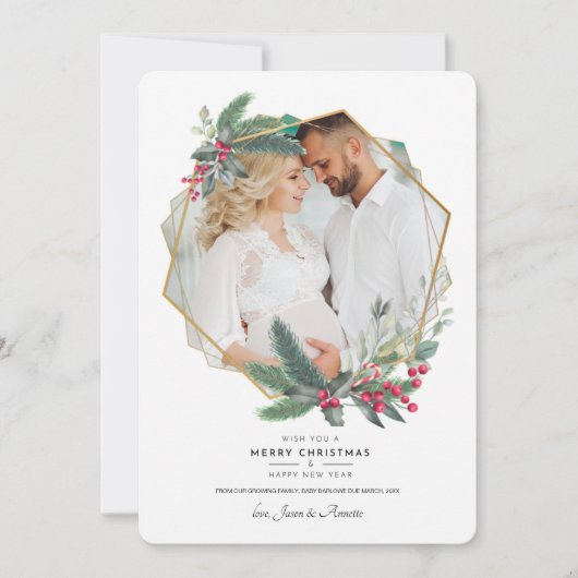 Weihnachts-Elegante-Foto-Urlaubskarte Feiertagskarte (Vorderseite)