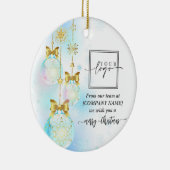 Weihnachts-Elegante Gold Custom QR Code Company Lo Keramik Ornament (Rechts)