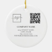 Weihnachts-Elegante Gold Custom QR Code Company Lo Keramik Ornament (Hinten)