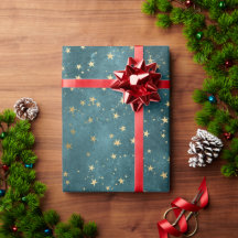 Weihnachts elegante goldene Sternen Muster Wrappi