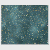 Weihnachts elegante goldene Sternen Muster Wrappi Geschenkpapier (Flach)