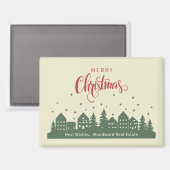 Weihnachts-Elegante Winterhäuser | Realtor Custom Magnet (Vorderseite/Rückseite)