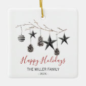 Weihnachts-Elegante Zweigstelle Ornament (Vorderseite)