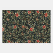 Weihnachts-Eleganz: Timeless Holly Wreath Pattern Geschenkpapier Set (Vorderseite 3)