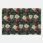 Weihnachts-Eleganz: Timeless Holly Wreath Pattern Geschenkpapier Set (Vorderseite 2)