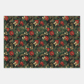 Weihnachts-Eleganz: Timeless Holly Wreath Pattern Geschenkpapier Set (Vorderseite)