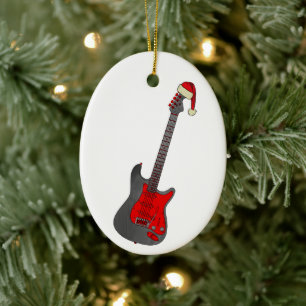 Weihnachts-Elektrogitarre Keramik Ornament