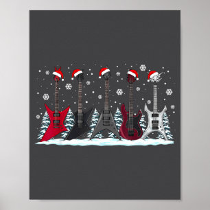 Weihnachts-Elektrogitarren Metalhead Gitarrist Xma Poster