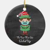 Weihnachts-Elf 2020 Jahr, das Got hat Keramik Ornament (Hinten)