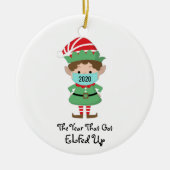 Weihnachts-Elf 2020 Jahr, das Got hat Keramik Ornament (Vorne)
