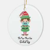 Weihnachts-Elf 2020 Jahr, das Got hat Keramik Ornament (Links)