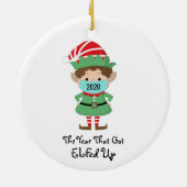 Weihnachts-Elf 2020 Jahr, das Got hat Keramik Ornament (Hinten)