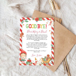 Weihnachts-Elf-Abschiedsbriefkarte Einladung