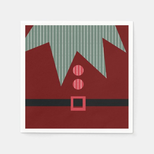 Weihnachts-Elf-Anzug-Feiertag Serviette (Vorderseite)