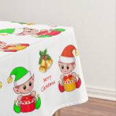 Weihnachts-Elf auf Weiß Tischdecke (Beispiel)